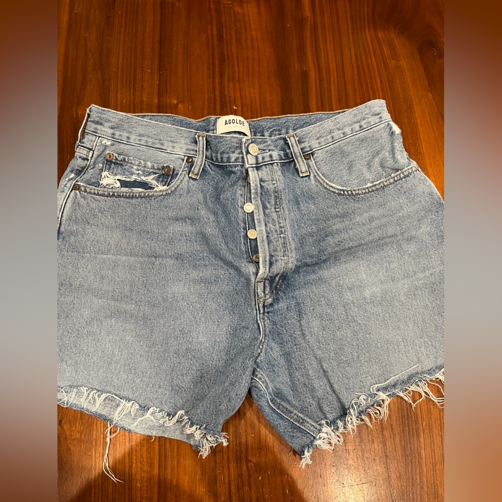 AGOLDE Parker Long Denim Shorts
